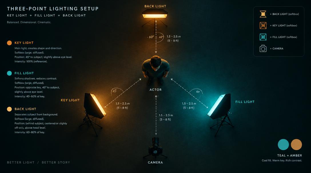 Three-point lighting